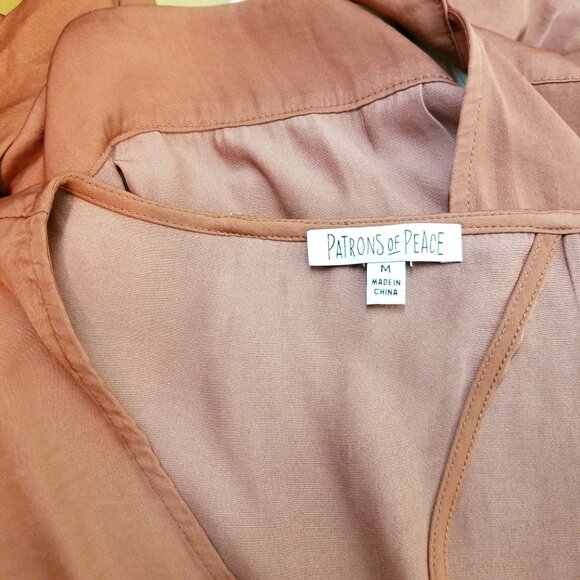 Rusty Red Patrons of Peace * Free People * Silky Open Back Crop Top with Tie * M - Picture 9 of 9